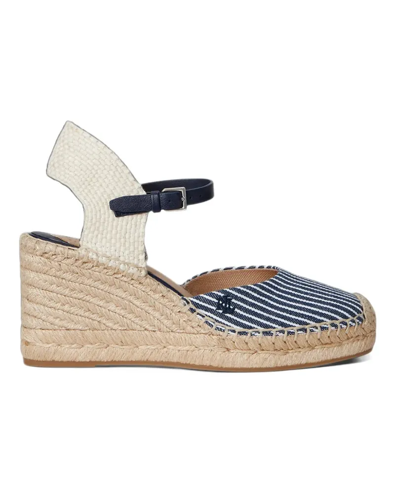 Ralph Lauren striped espadrille sandals - Blau Blau