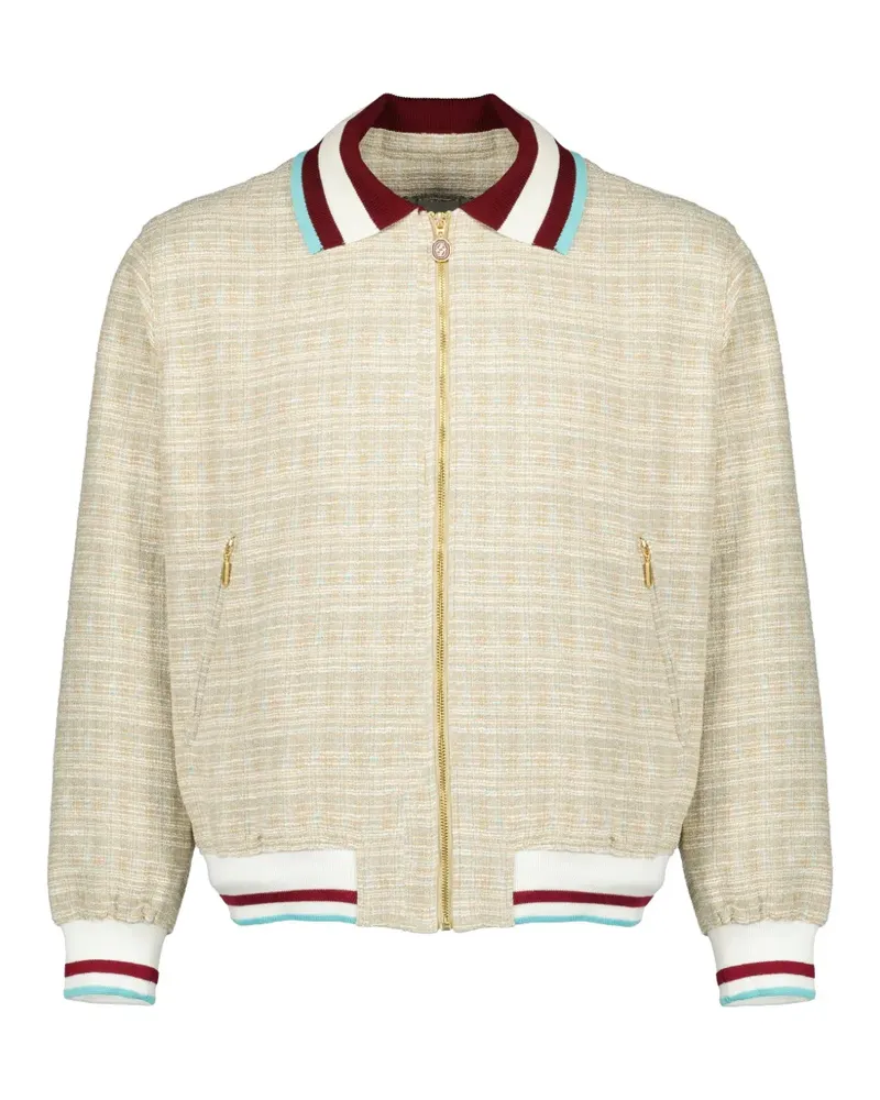 Drôle de Monsieur tweed zip-up jacket - Nude Nude