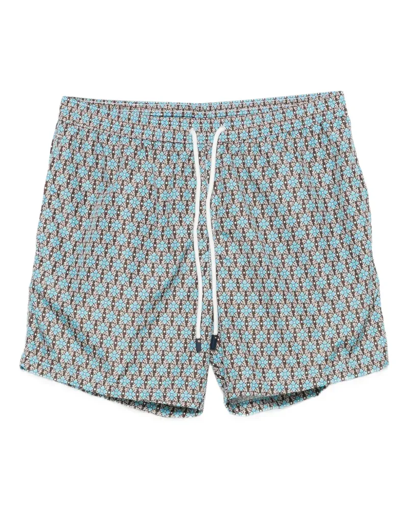 BARBA Badeshorts mit Blumenprint - Braun Braun