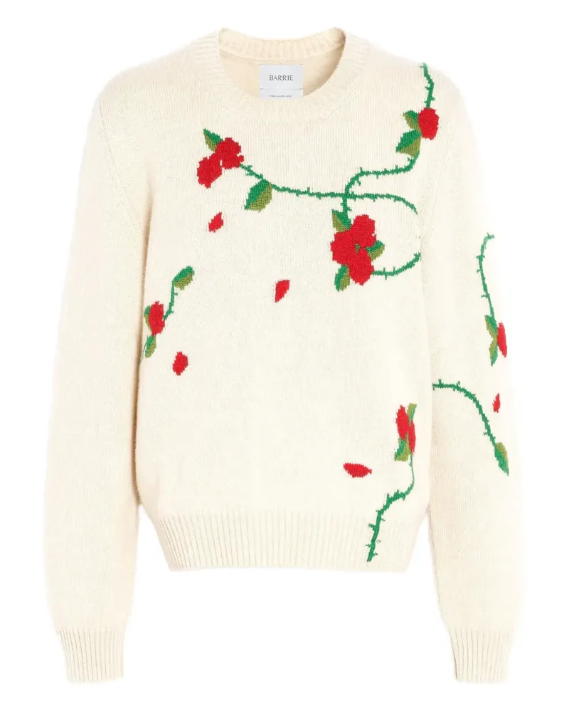 Barrie Kaschmirpullover mit Blumen-Intarsie - Nude Nude