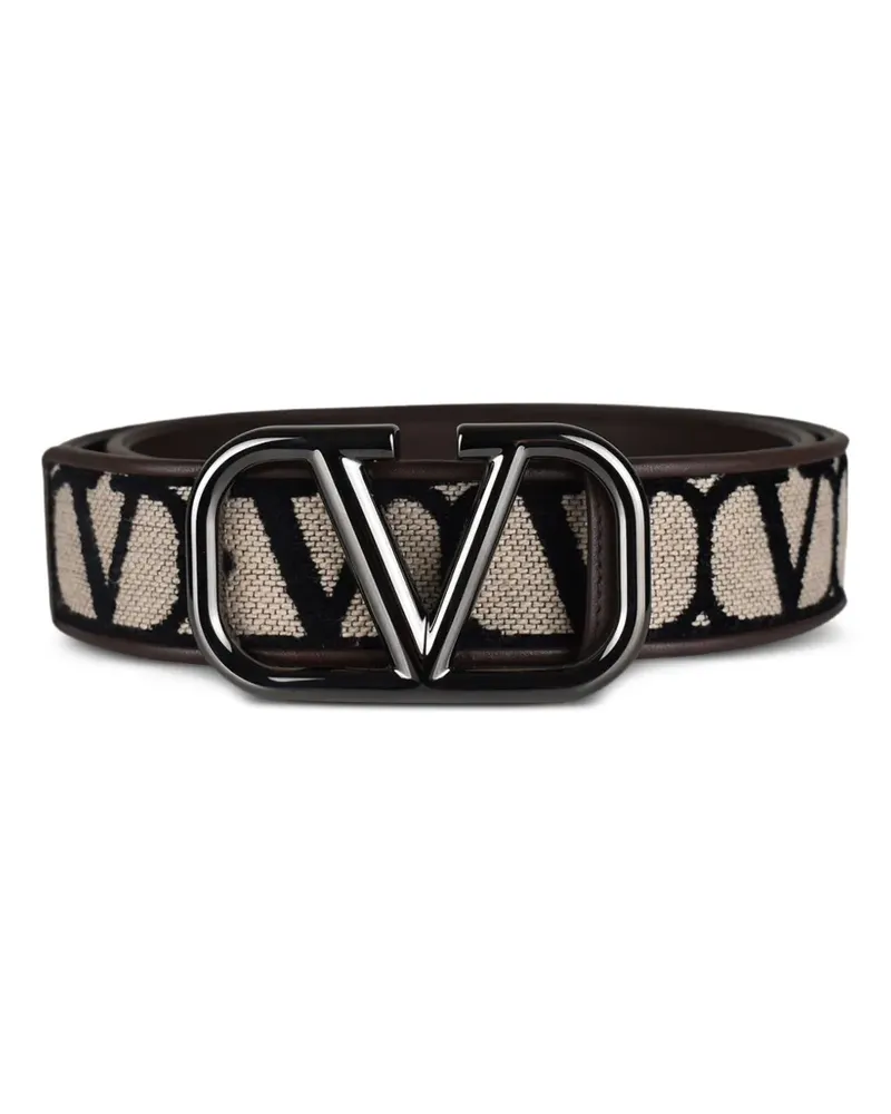 Valentino Garavani Canvas-Gürtel mit Monogramm - Nude Nude