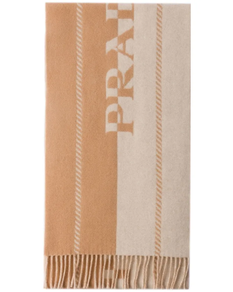 Prada Kleiner Schal mit Jacquard-Logo - Nude Nude