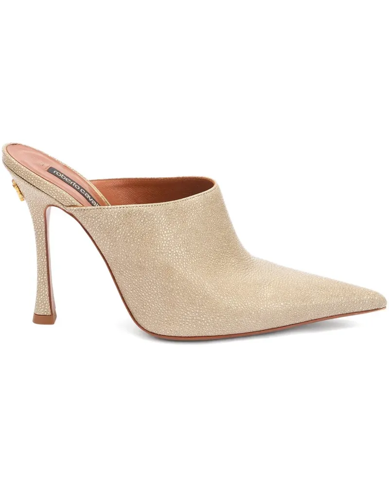 Roberto Cavalli Spitze Mules mit Glitter - Nude Nude