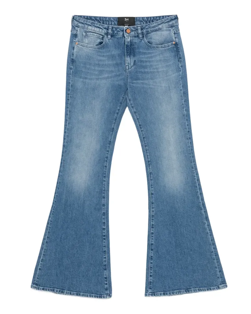 3x1 Ausgeblichene Schlagjeans - Blau Blau