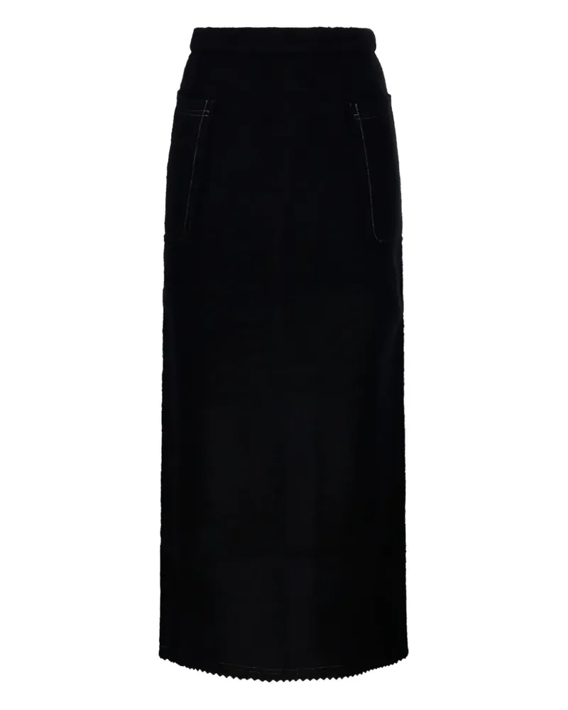 Max Mara Gestrickter Maxirock - Schwarz Schwarz