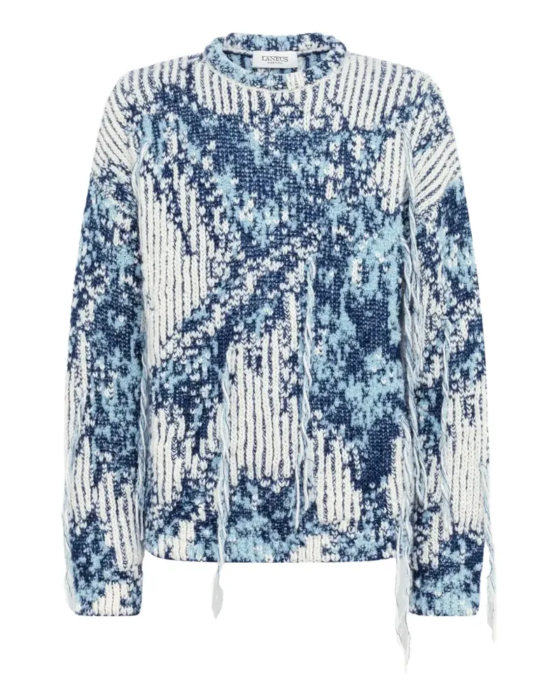 Laneus Intarsien-Pullover im Distressed-Look - Blau Blau