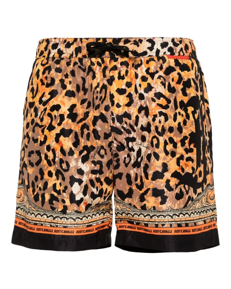 Just Cavalli Badeshorts mit Tiger-Print Orange