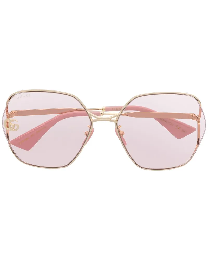 Gucci Sonnenbrille mit eckigem Gestell - Rosa Rosa
