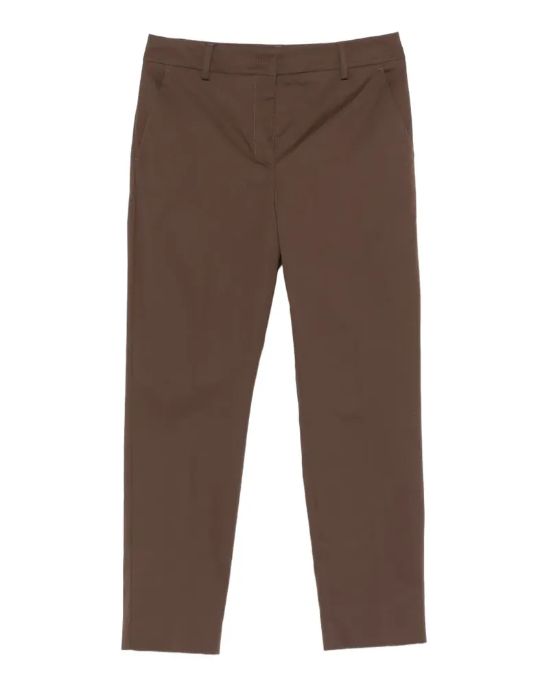 Max Mara Klassische Cropped-Zigarettenhose - Braun Braun