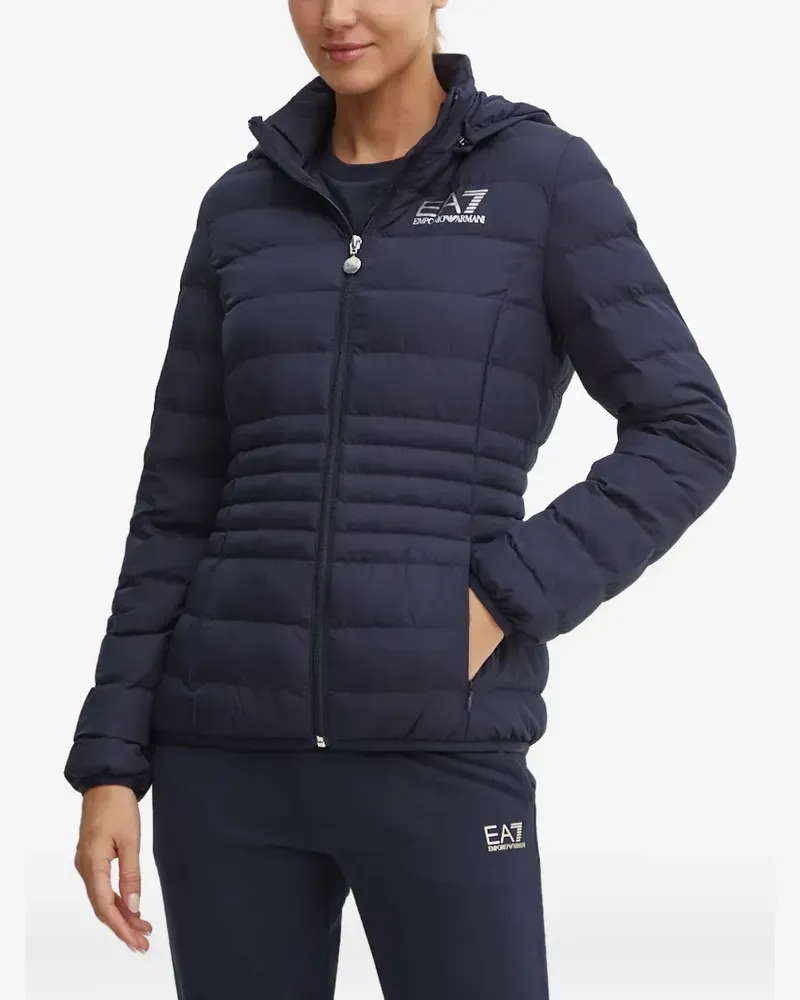 EA7 hooded logo jacket - Blau Blau