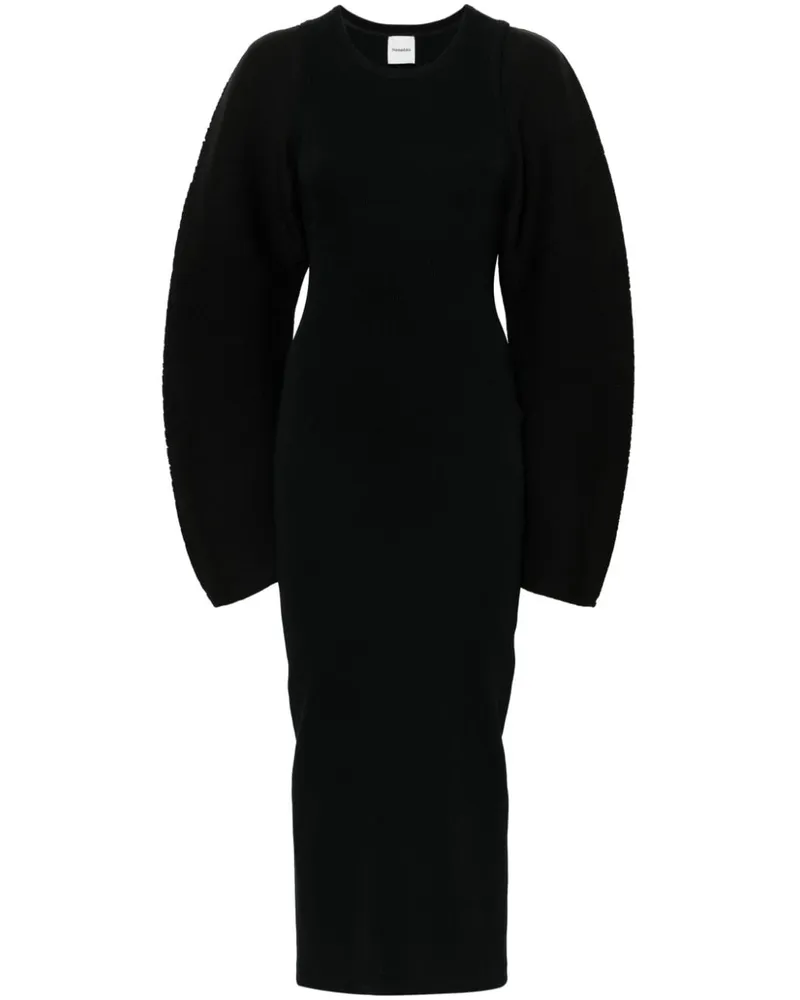 Nanushka Midikleid im Layering-Look - Schwarz Schwarz