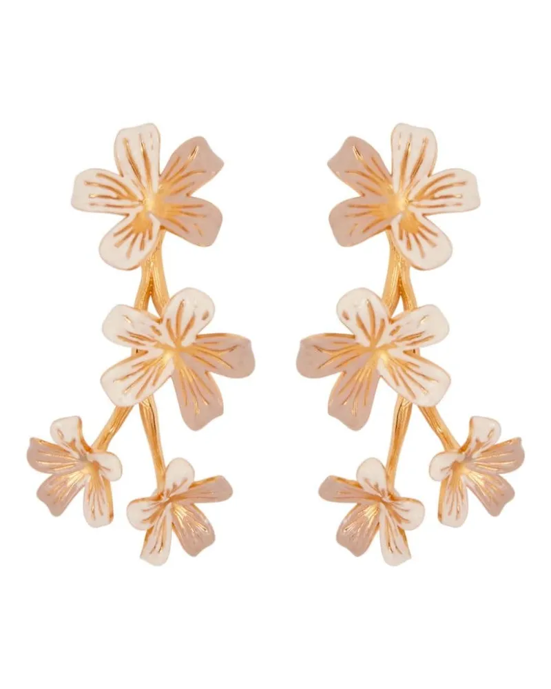 Oscar de la Renta Flower Branch Ohrclips Gold