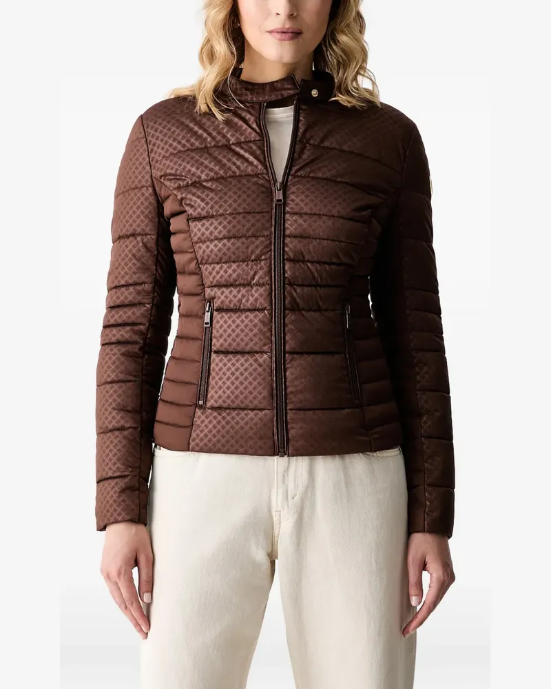 Guess quilted logo-patch jacket - Braun Braun