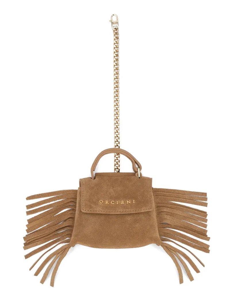 Orciani Tote Bag mit Fransen - Nude Nude