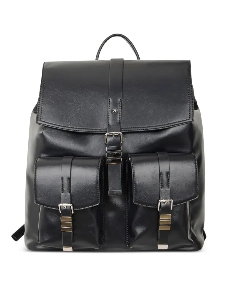 John Richmond Rucksack mit Schnallenverschluss - Schwarz Schwarz