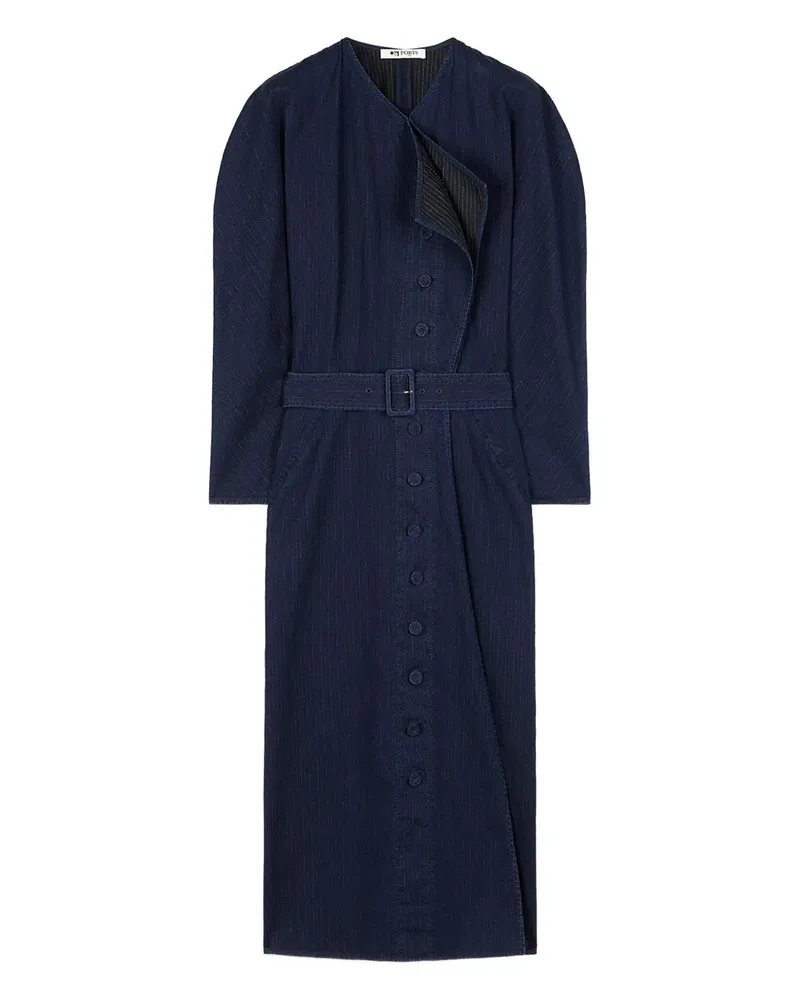 Ports 1961 Chic Midikleid mit Nadelstreifen - Blau Blau