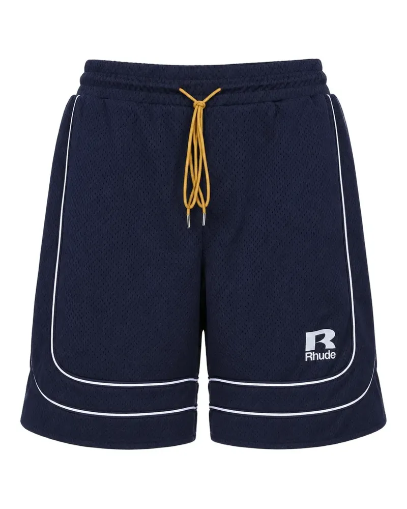 RHUDE Shorts aus Mesh mit Logo - Blau Blau