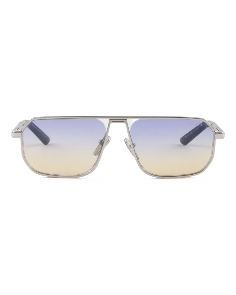 Prada Sonnenbrille mit Logo-Gravur - Silber Silber