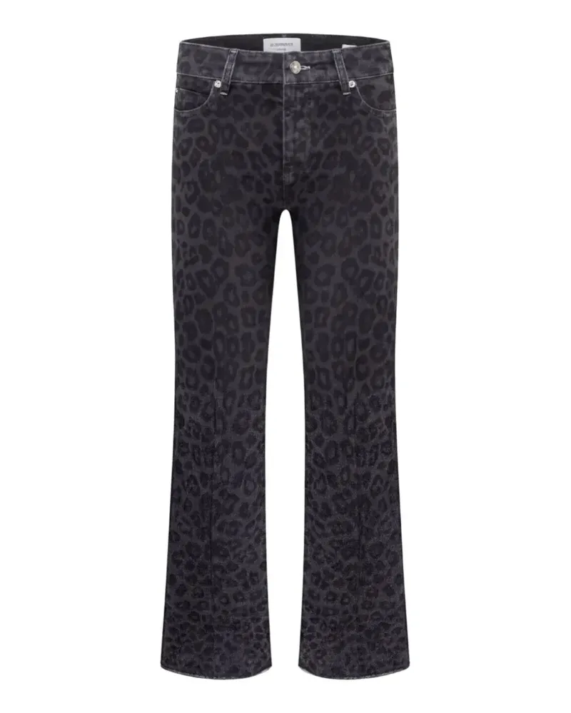 Cambio Francesca leopard-print jeans - Schwarz Schwarz