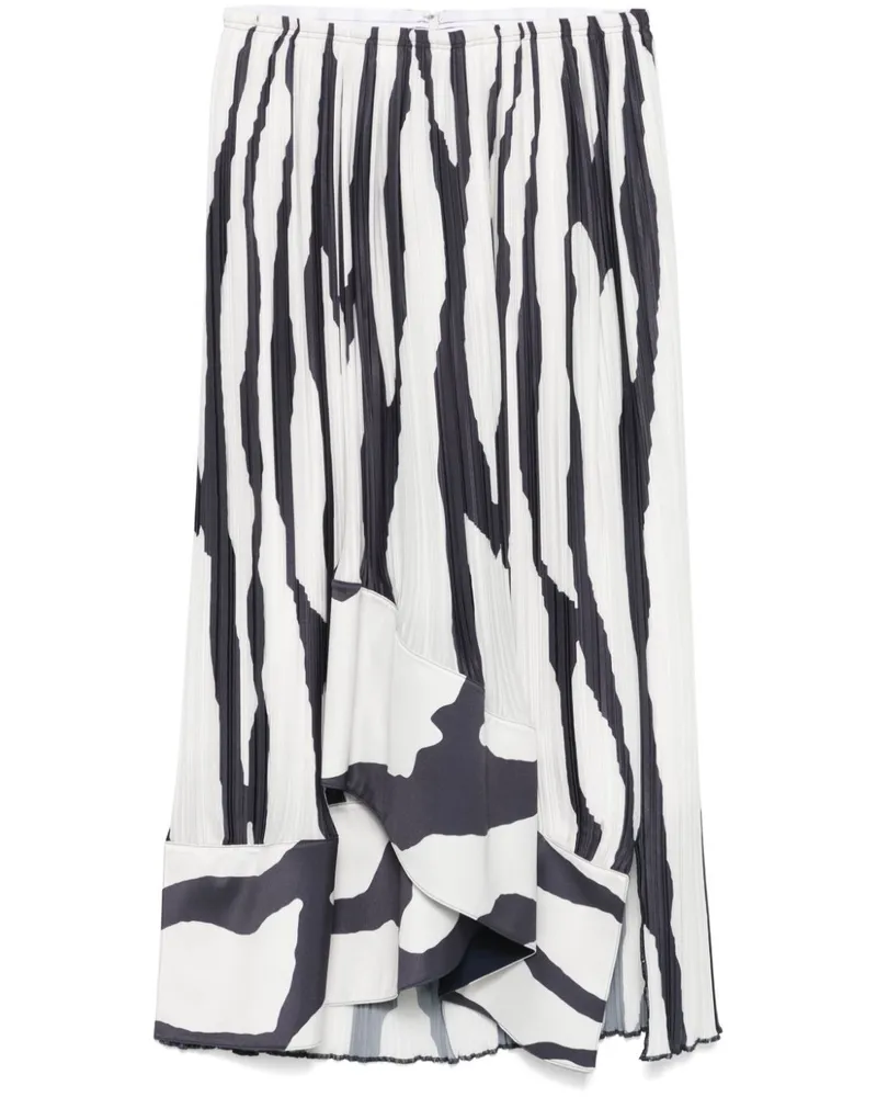Lanvin Midirock mit Zebra-Print - Weiß Weiß