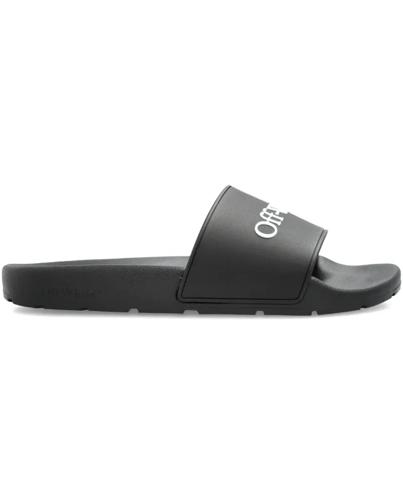 OFF-WHITE Pantoletten mit Logo - Schwarz Schwarz