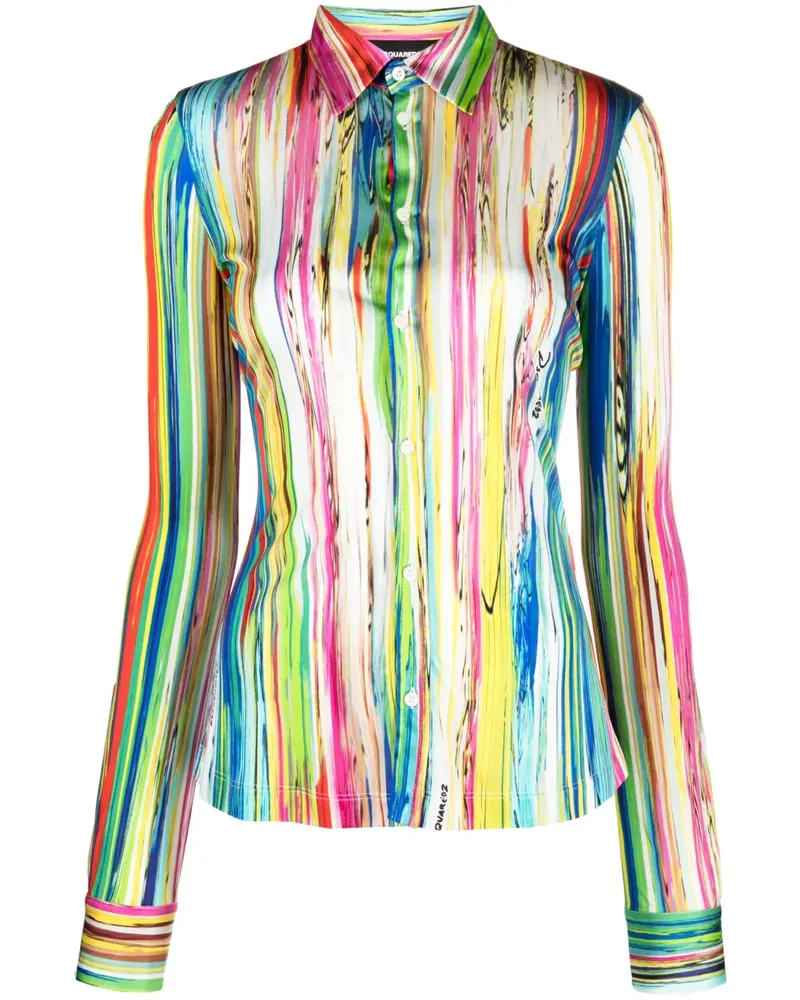 Dsquared2 Gestreiftes Hemd - Gelb Gelb