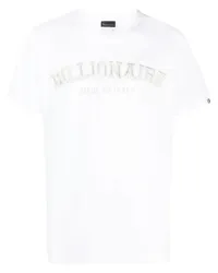 Billionaire T-Shirt mit Logo-Stickerei Weiß