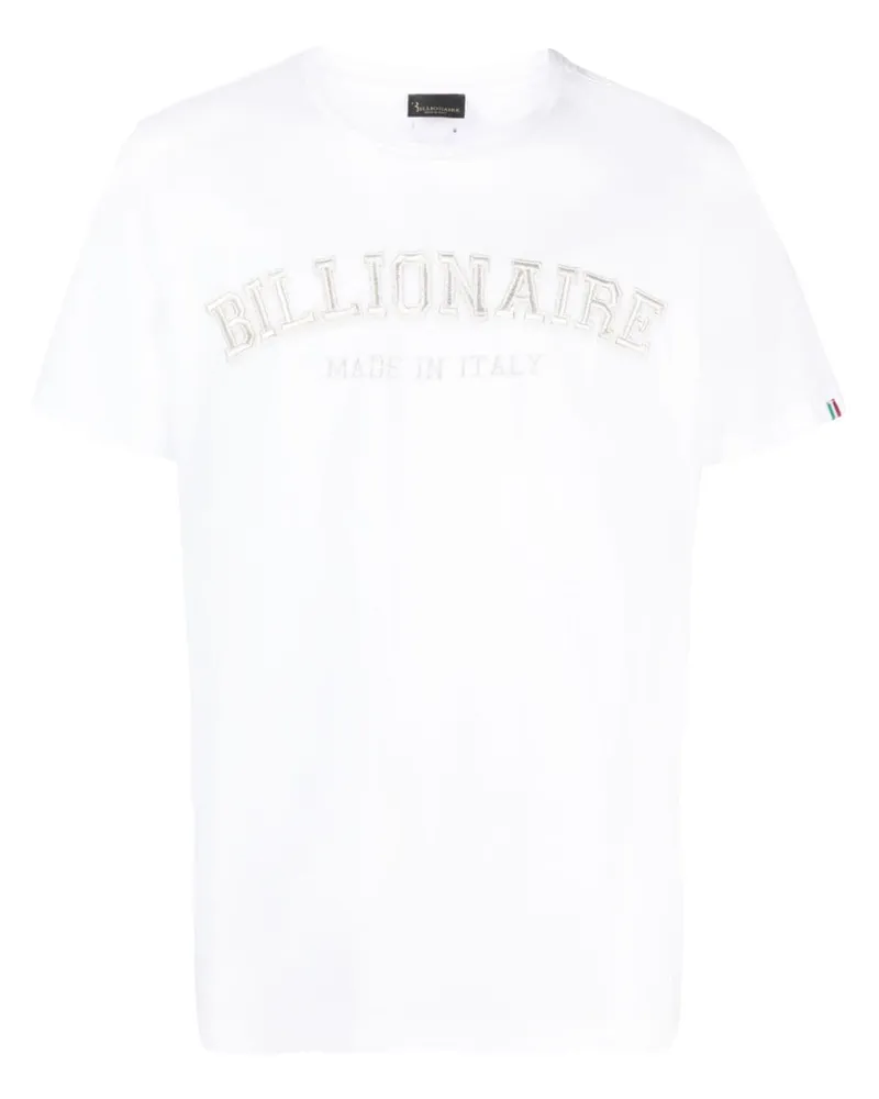 Billionaire T-Shirt mit Logo-Stickerei Weiß