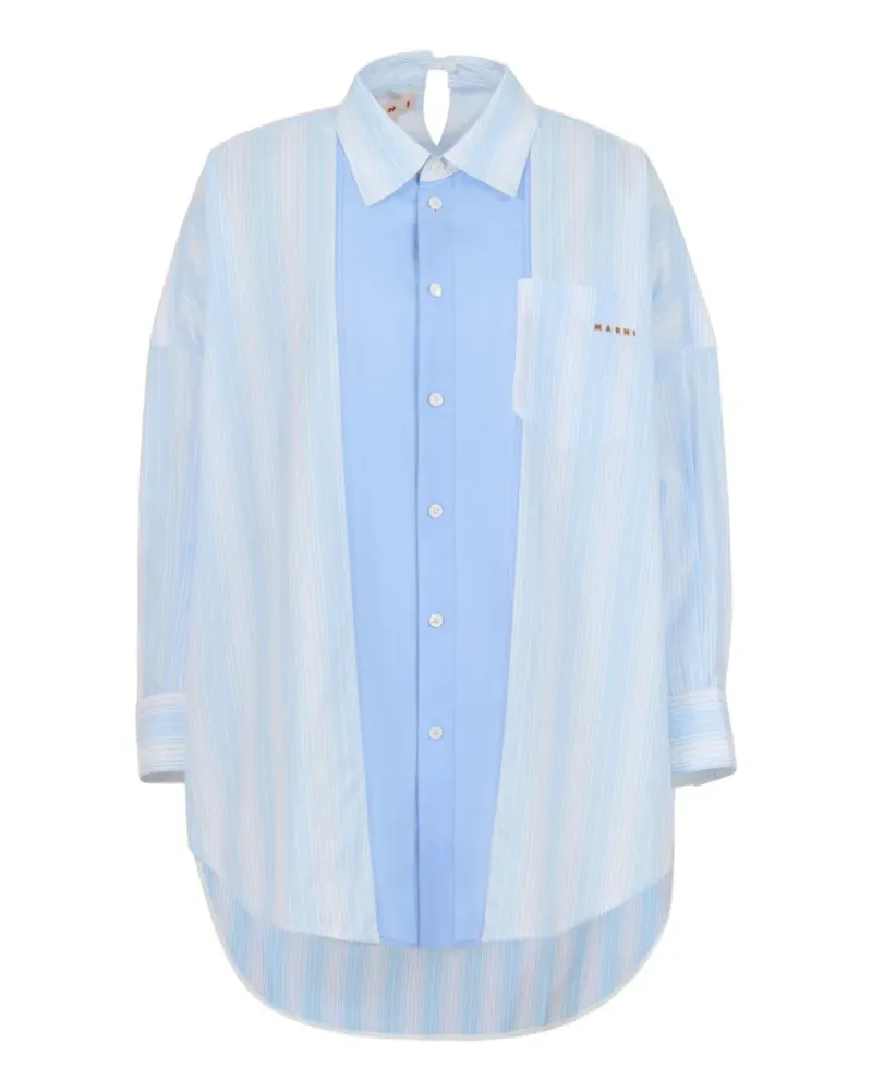 Marni striped panel shirt - Blau Blau