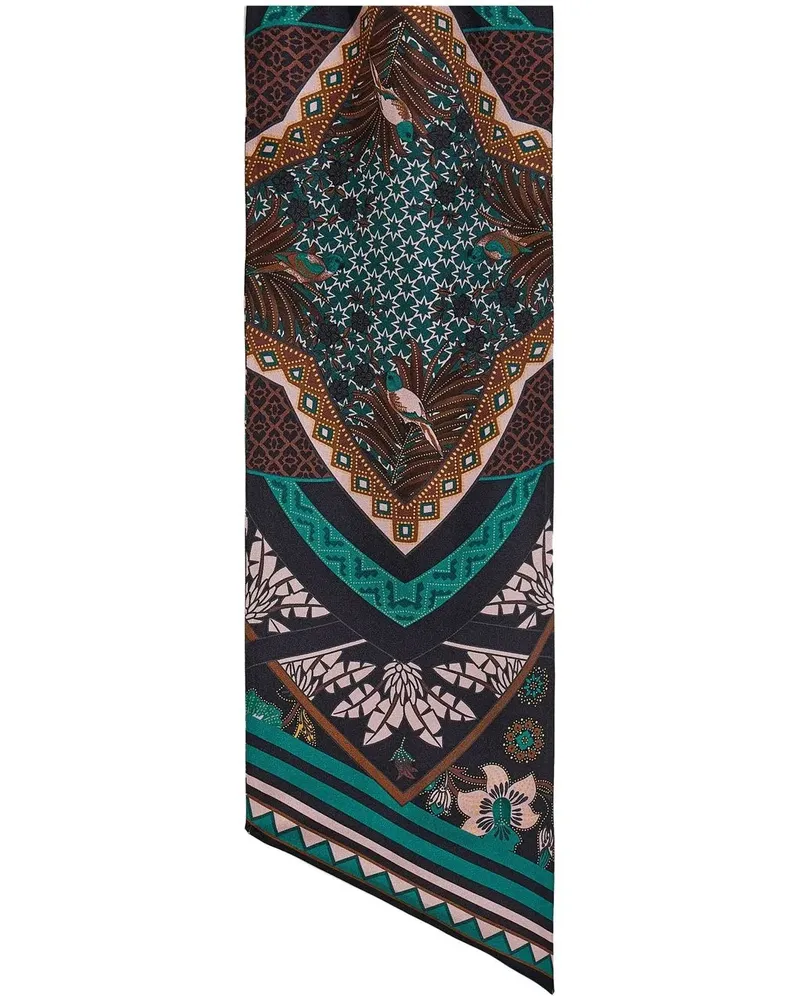 Ferragamo Bandeau-Schal aus Seide mit Nirvana-Print - Schwarz Schwarz