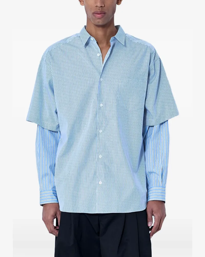 Comme des Garçons Gestreiftes Hemd - Blau Blau