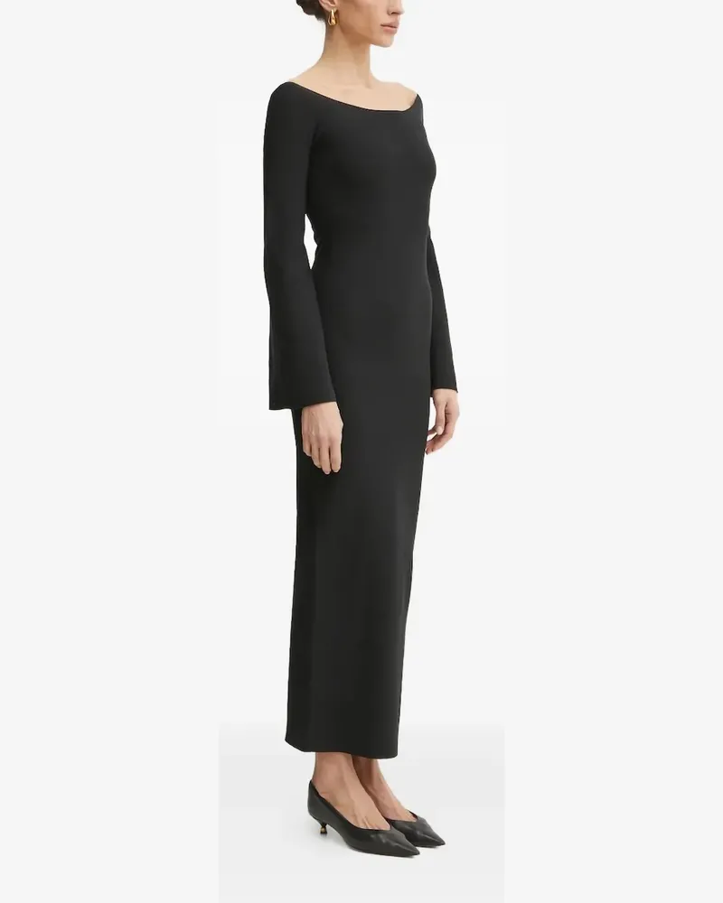 Liviana Conti Glockenärmel-Maxikleid mit U-Boot-Ausschnitt - Schwarz Schwarz
