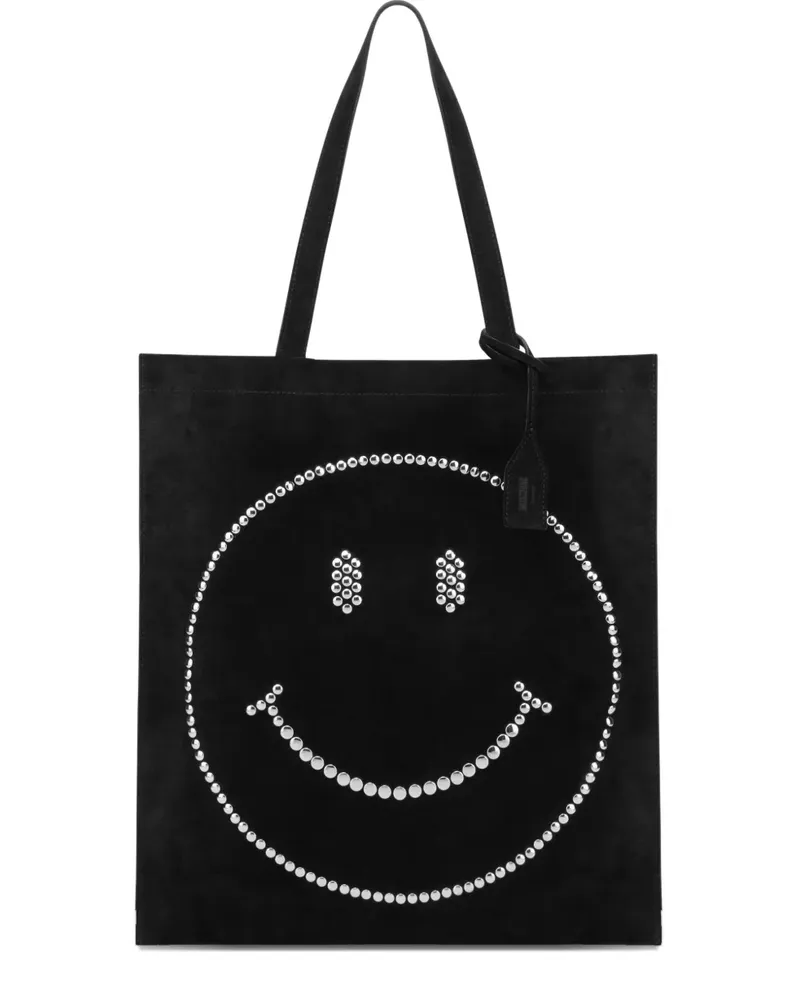 Moschino Tote Bag mit Smiley - Schwarz Schwarz