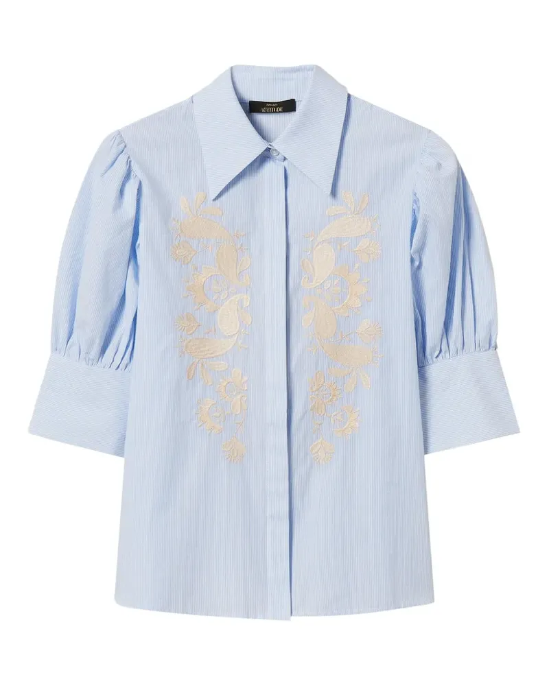 Twin-Set pinstripe embroidered shirt - Blau Blau