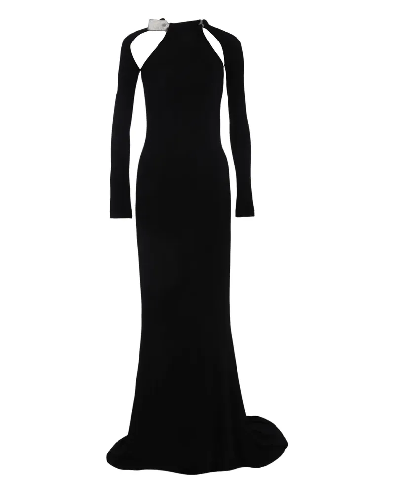 OFF-WHITE crystal-tie maxi dress - Schwarz Schwarz