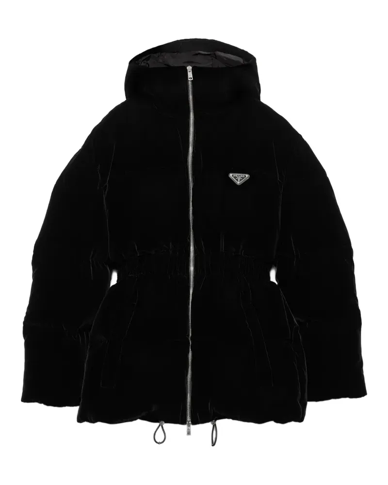 Prada velvet puffer jacket - Schwarz Schwarz