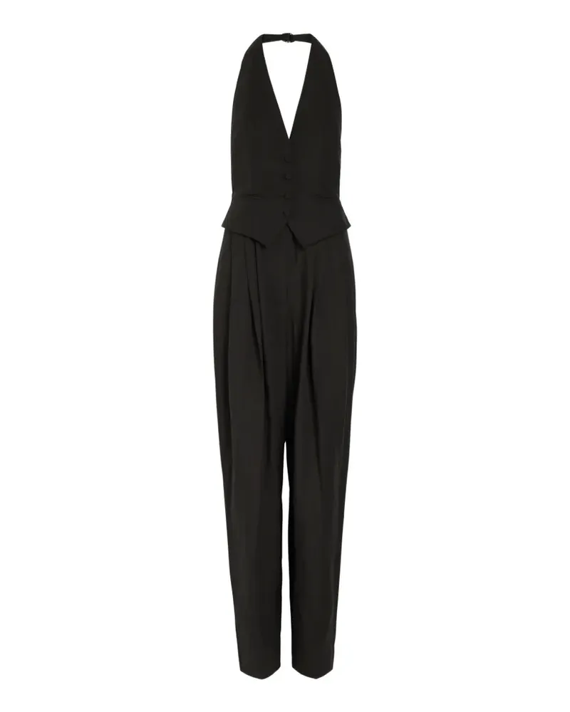 Ronny Kobo Rex Neckholder-Jumpsuit - Schwarz Schwarz