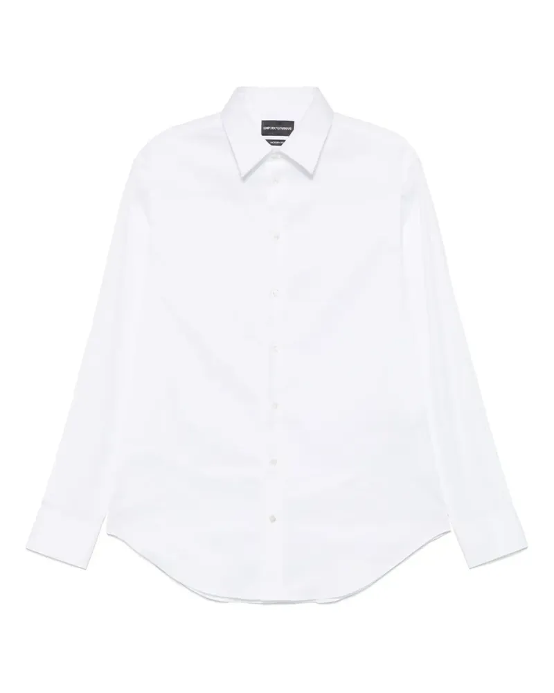 Emporio Armani Hemd aus Popeline - Weiß Weiß