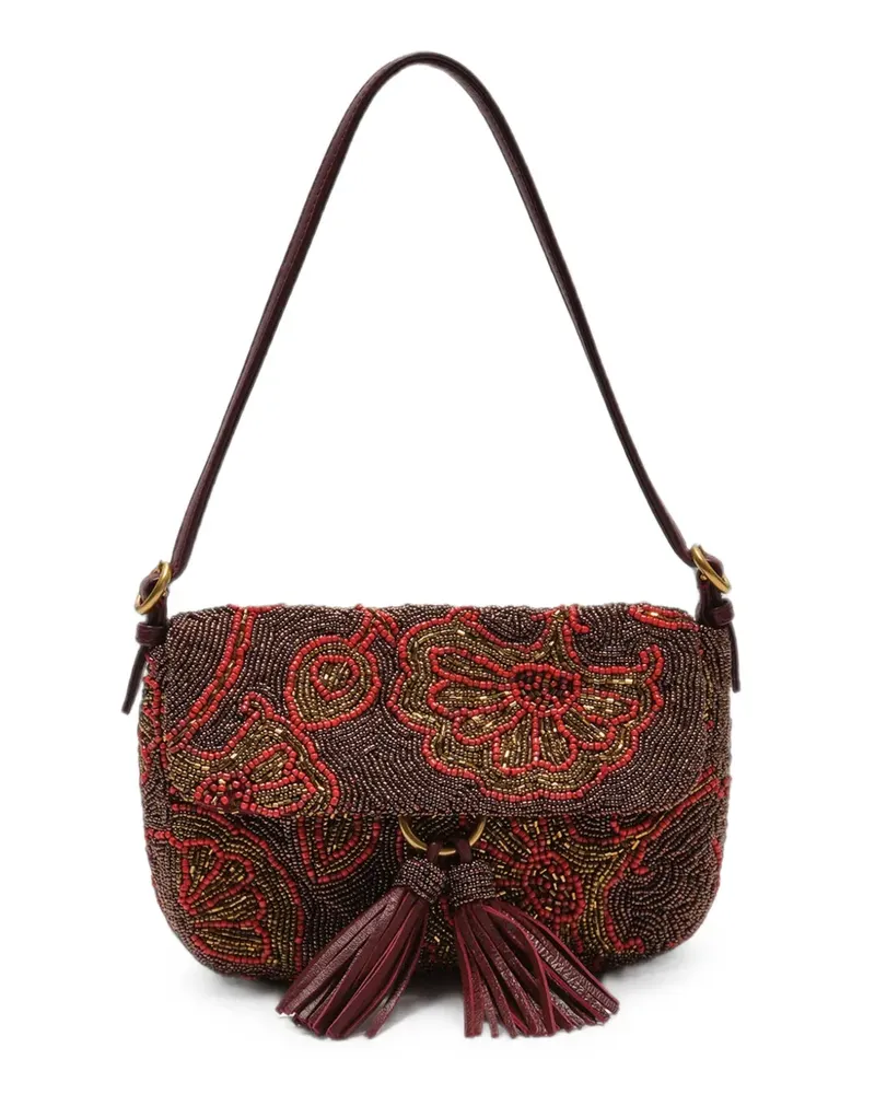 Maliparmi Blossom bead-embroidered shoulder bag - Rot Rot