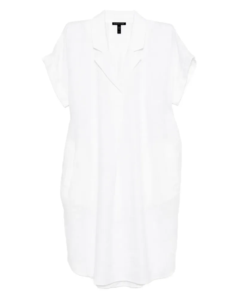 Eileen Fisher Kleid mit fallendem Revers - Weiß Weiß