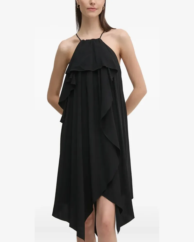 Sisley Minikleid mit Rüschen - Schwarz Schwarz