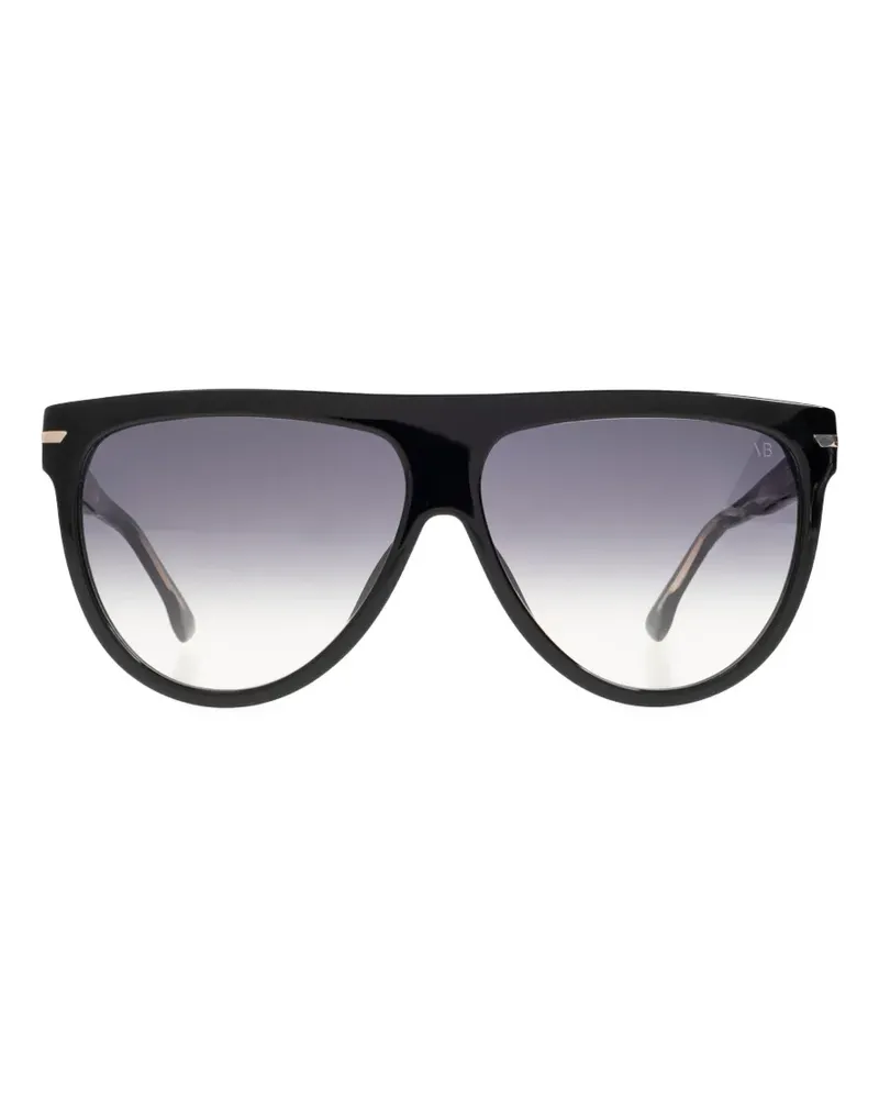 Victoria Beckham Sonnenbrille mit Logo - Schwarz Schwarz