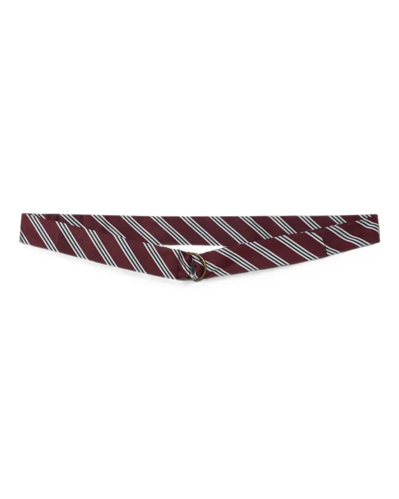Brooks Brothers Seidengürtel mit Regimentsstreifen Rot