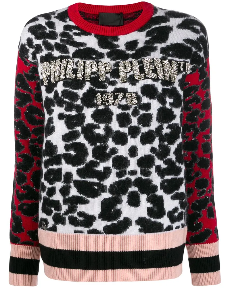 Philipp Plein Pullover mit Animal-Print - Weiß Weiß
