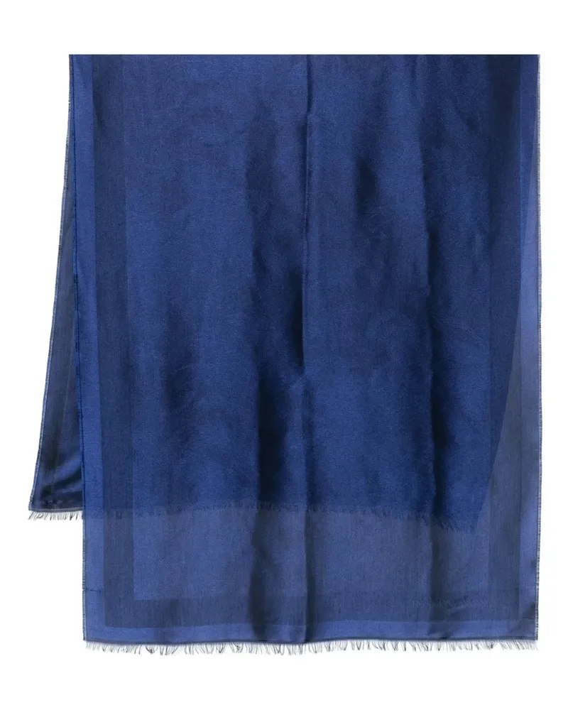 Emporio Armani Schal mit Jacquard-Logo - Blau Blau