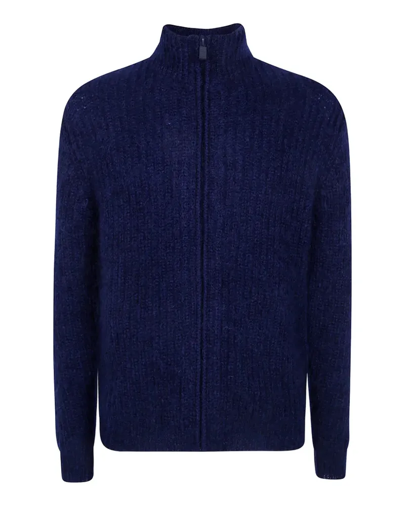 ASPESI ribbed-knit zip-up cardigan - Blau Blau