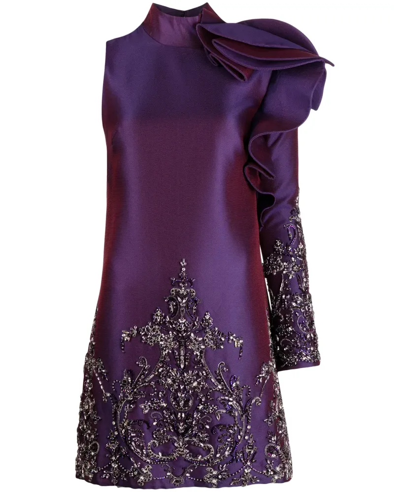 Saiid Kobeisy One-Shoulder-Kleid mit Tüll - Violett Violett
