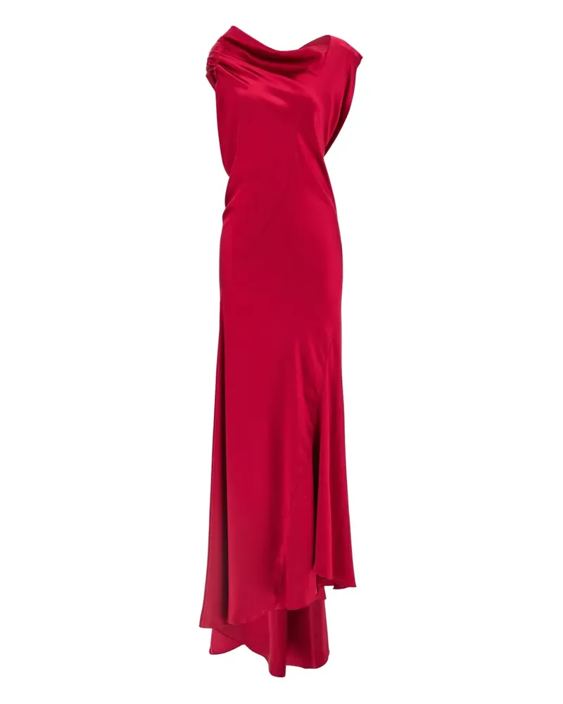 Alberta Ferretti Langes Kleid aus Satin - Rosa Rosa