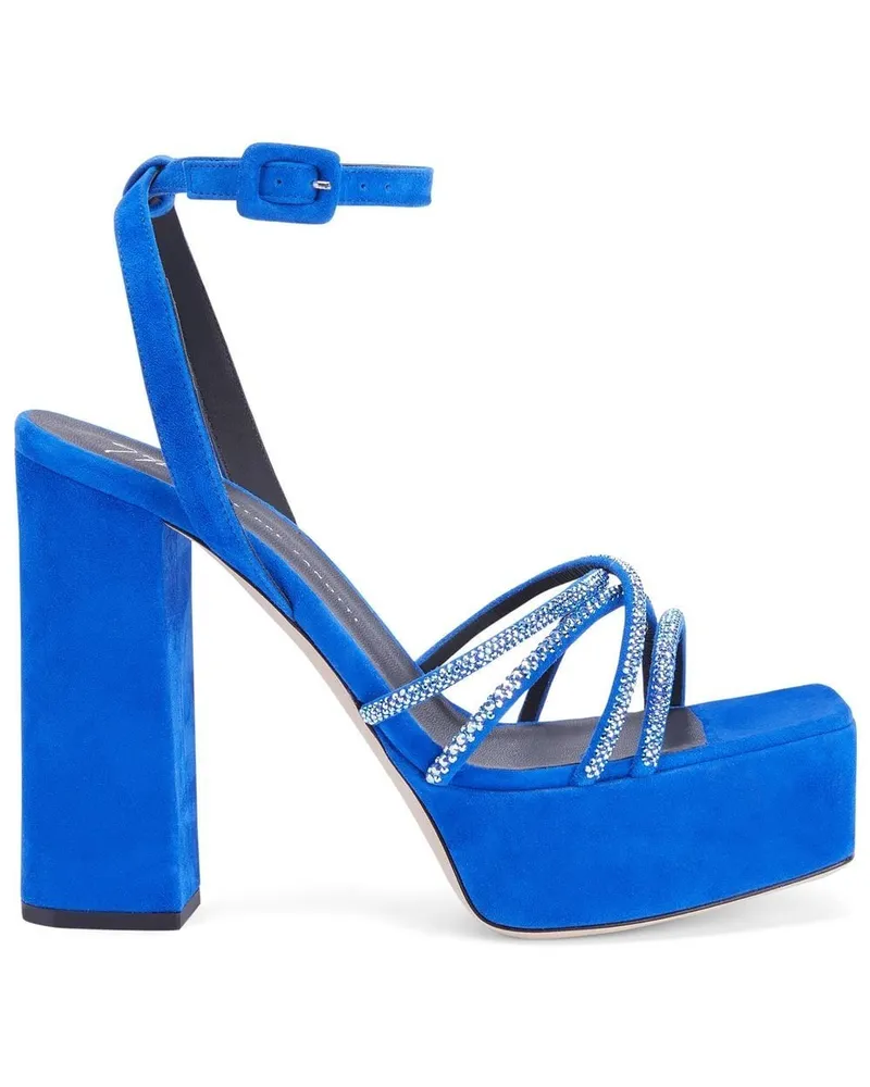 Giuseppe Zanotti Verzierte Arhama Plateau-Sandalen 120mm - Blau Blau