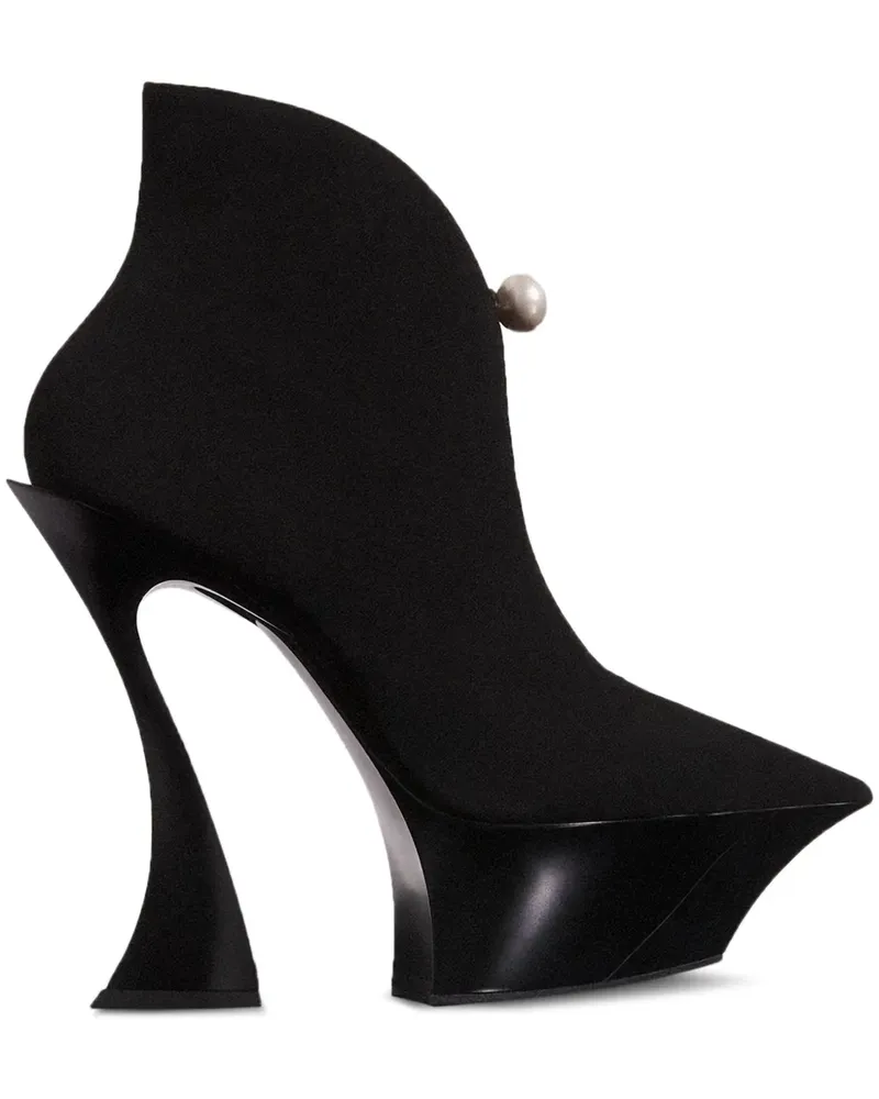 Thierry Mugler Stiefel mit Design-Absatz - Schwarz Schwarz